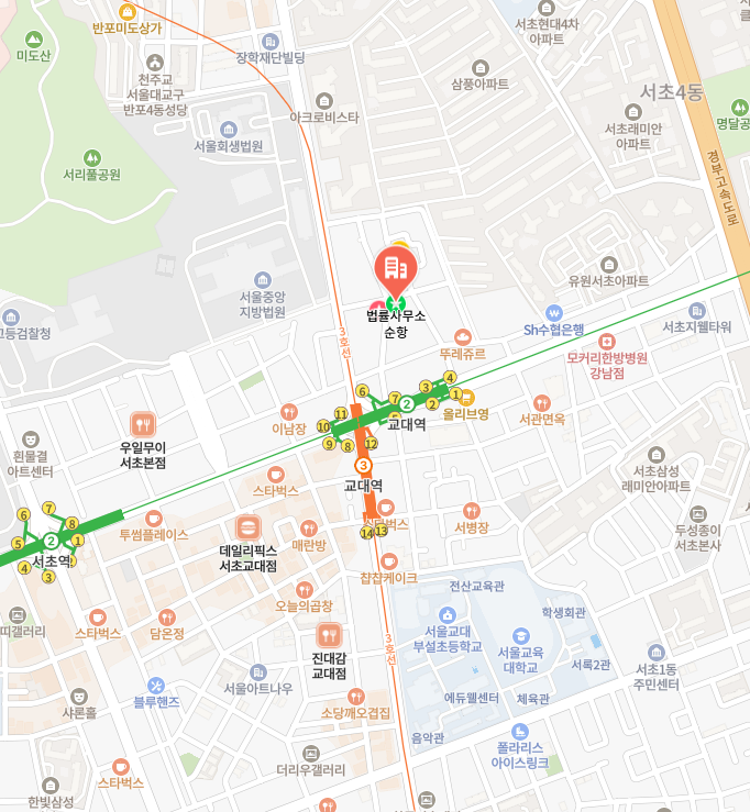 교대역 인근 법률사무소 순항 위치 안내 지도